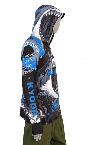 Фото джерси с капюшоном kyoda, цвет серо-синий, размер m